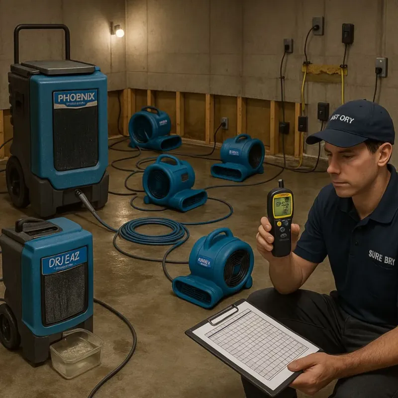 Structural Drying and Dehumidification process in Pampa, TX